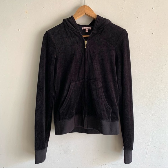 Vintage Juicy Couture Tracksuit Jacket Black Medium Y2K Glitter Choose Juicy - Picture 5 of 12